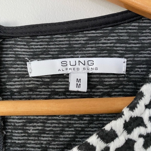 Alfred Sung Stretch 3/4 Sleeve Textured Top - Picture 9 of 10